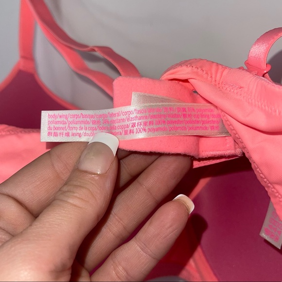 PINK VICTORIA’S SECRET Coral Wear Everywhere Lightly Lined Bra 36C - Picture 7 of 8